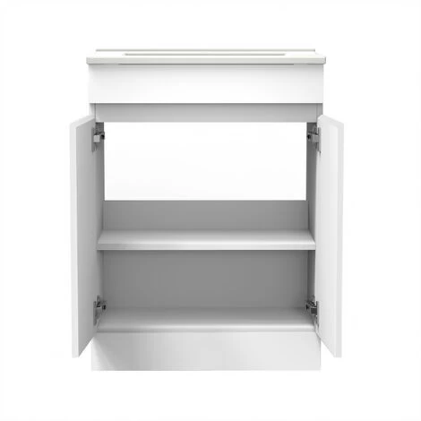 500mm White Floor Standing Bathroom Vanity Unit With Basin - 2 Doors 5 500mm White Floor Standing Bathroom Vanity Unit With Basin - 2 Doors - Image 3