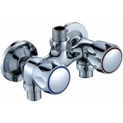 Modern Brass Shower Faucet For Bathroom Cold And Hot Water, Wall Mounted Mixer Tap With Chrome Control Switch