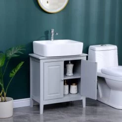 HMD FURNITURE Under Sink Cabinet With 2 Doors Basin Unit Wash Stands Vanity Units Floor Standing Cupboard Bathroom Storage Unit -Comfort Bathroom Store 57486557 2