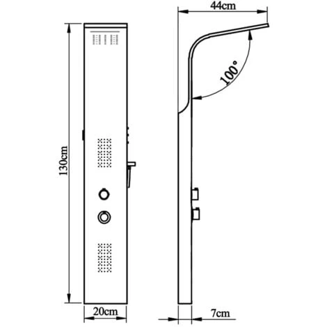 Shower Panel System Stainless Steel Curved VidaXL 5 Shower Panel System Stainless Steel Curved VidaXL - Image 3