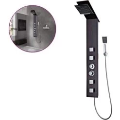 Shower Panel System Glass Brown VidaXL