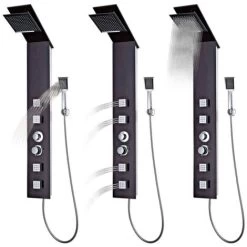 Shower Panel System Glass Brown VidaXL -Comfort Bathroom Store 5757013 4