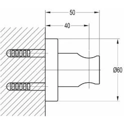 Flova Round Brass Hand Shower Holder - Chrome - KI8873A -Comfort Bathroom Store 57639830 2