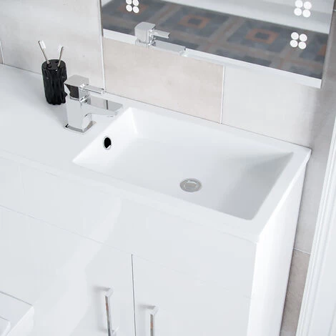 1000mm Slimline Floorstanding Vanity Basin And BTW Combo Unit White - Flat Pack 6 1000mm Slimline Floorstanding Vanity Basin And BTW Combo Unit White - Flat Pack - Image 4