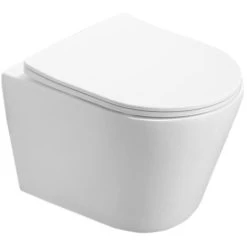 Geberit Toilet Set Duofix Frame + SAT Infinitio Rimless WC , Invisible Fixings + White Flush Plate (InfinitioGeb3) -Comfort Bathroom Store 58049119 3