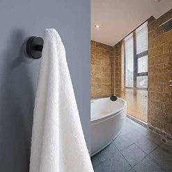 Bathroom Towel Hooks,Wall Mounted Coat Hooks,Matte Black Heavy Duty Robe Hook For Door Cabinet Closet Towel Hook Holder For Bathroom Kitchen Home Garage Hotel Office Bedroom (2pcs Matte Black) -Comfort Bathroom Store 58226326 3