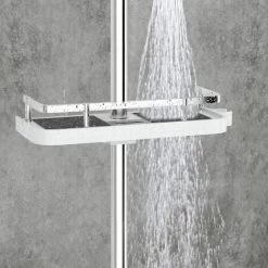 Bathroom Shower Shelf, Homeasy Square Bathroom Shower Storage No Drilling Shower Caddy Hanging Shower Holder For Shampoo Shower Tidy Hanging With Buckle And Shower Head Hook Suit 19mm-25mm Shower Rail -Comfort Bathroom Store 58242610 4