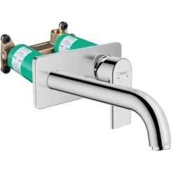 Hansgrohe Vernis Shape Set Concealed Wall-mounted Washbasin Mixer, 2 Outlets, 207 Mm Spout + Rough In Body, Chrome (71578000-SET)