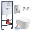 Grohe Toilet Set Frame + SAT Infinitiorimless WC Invisible Fixing + Chrome Flush Plate (RapidSL-Infinitio-2) -Comfort Bathroom Store 58387138 1