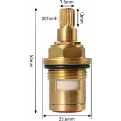 2 Pieces Ceramic Faucet Replacement Cartridge 20 Steps Universal Brass Faucet Replacement With Screw Replacement For Kitchen Home Bathroom Faucet Parts -Comfort Bathroom Store 58408294 5