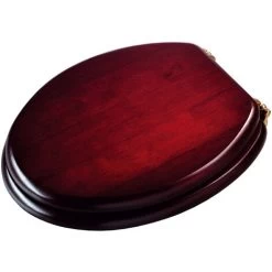 Croydex Toilet Seat Standard Mahogany Brass WL515202