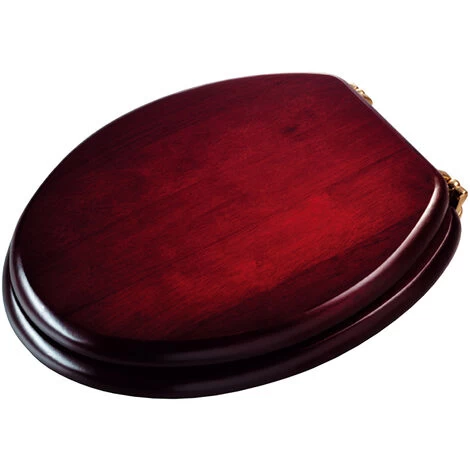 Croydex Toilet Seat Standard Mahogany Brass WL515202 3 Croydex Toilet Seat Standard Mahogany Brass WL515202