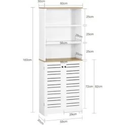 SoBuy Bathroom Tall Cabinet Tall Cupboard Bathroom Storage Cabinet,BZR44-W 9 SoBuy Bathroom Tall Cabinet Tall Cupboard Bathroom Storage Cabinet,BZR44-W -Comfort Bathroom Store 58494788 3