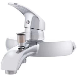 Bathtub Faucet Zinc Alloy, Chrome, Hot-Cold Water, Low Spout, Single-lever [QLI-FA-9703] (QLI-FA-9703)