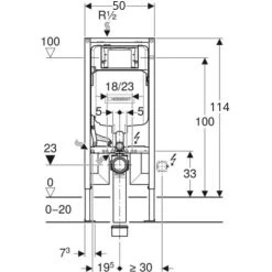 Geberit Toilet Set UP720 Extra-flat Support Frame + SAT Infinitio Rimless Toilet, Invisible Fixings + Chrome Plate (SLIM-Infinitio-N) -Comfort Bathroom Store 58587993 3