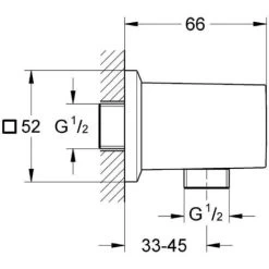 Grohe Shower Outlet Elbow, 1/2", Chrome (27707000) -Comfort Bathroom Store 58589352 2