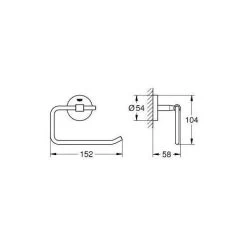 Grohe BauCosmopolitan Accessories Set With Wall Mounted Toilet Brush + Metal Toilet Paper Roll Holder, Chrome (40463001-DUOESSENTIALS) -Comfort Bathroom Store 58818454 5