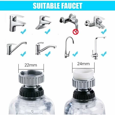 360°Swivel Faucet Tap Aerator, Adjustable 3 Mode Water-Saving Faucet Splash-Proof Filter Tap Booster For Bathroom Kitchen 6 360°Swivel Faucet Tap Aerator, Adjustable 3 Mode Water-Saving Faucet Splash-Proof Filter Tap Booster For Bathroom Kitchen - Image 4
