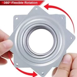 4 Square Lazy Rotating Platform 360 Degrees Turntable Swivel Plate With Steel Ball Bearings Multi Purpose For TV Desk Table Rack, Anti-Corrosion, Rust-proof 9 4 Square Lazy Rotating Platform 360 Degrees Turntable Swivel Plate With Steel Ball Bearings Multi Purpose For TV Desk Table Rack, Anti-Corrosion, Rust-proof -Comfort Bathroom Store 59411927 3