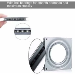 4 Square Lazy Rotating Platform 360 Degrees Turntable Swivel Plate With Steel Ball Bearings Multi Purpose For TV Desk Table Rack, Anti-Corrosion, Rust-proof 10 4 Square Lazy Rotating Platform 360 Degrees Turntable Swivel Plate With Steel Ball Bearings Multi Purpose For TV Desk Table Rack, Anti-Corrosion, Rust-proof -Comfort Bathroom Store 59411927 4