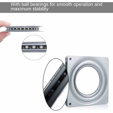 4 Square Lazy Rotating Platform 360 Degrees Turntable Swivel Plate With Steel Ball Bearings Multi Purpose For TV Desk Table Rack, Anti-Corrosion, Rust-proof 6 4 Square Lazy Rotating Platform 360 Degrees Turntable Swivel Plate With Steel Ball Bearings Multi Purpose For TV Desk Table Rack, Anti-Corrosion, Rust-proof - Image 4