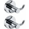 2 Pack Wall Mount Coat Hooks Modern Polished Chrome Solid Brass Double Towel Hook Door Bathroom Toilet Hat Clothes Wall Door Hanger -Comfort Bathroom Store 59411953 1