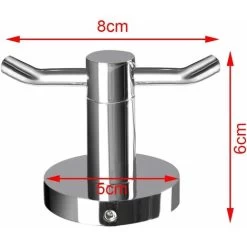 2 Pack Wall Mount Coat Hooks Modern Polished Chrome Solid Brass Double Towel Hook Door Bathroom Toilet Hat Clothes Wall Door Hanger -Comfort Bathroom Store 59411953 5