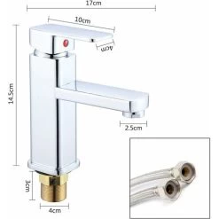 Monobloc Sink Mixer Tap, Bath Basin Mixer Tap, Waterfall Faucet Bathroom Hot And Cold Water Tap, Single Lever Washroom Sink Faucet, Chrome Brass -Comfort Bathroom Store 59499034 2