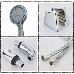 Modern Bathroom Curved Bath Shower Filler Mixer Tap Brass Deck Mounted With Shower Handset And Hose Single Lever Chrome -Comfort Bathroom Store 59499671 5