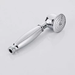 Bathroom Double Cross Head Knobs Mixer Monobloc Tap With Handheld Shower Head Chrome Finish Brass Body Traditional Design With Fittings For Home Hotel -Comfort Bathroom Store 59499705 5