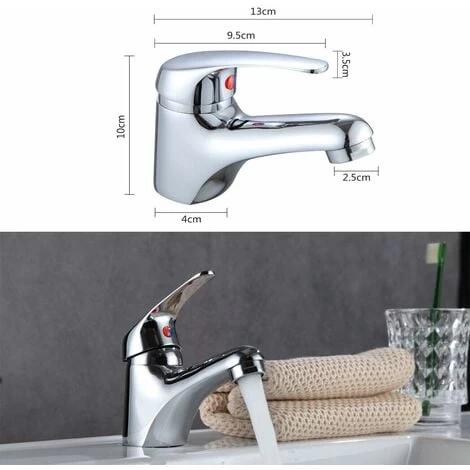 Bathroom Basin Taps Mixer Mono Chrome Brass Single Hole With Pop Up Waste 4 Bathroom Basin Taps Mixer Mono Chrome Brass Single Hole With Pop Up Waste - Image 2