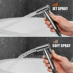 Handheld Bidet Sprayer Kit, Stainless Steel Shower Spray With Hose Bidet Holder Valve For Toilet Cleaning, Pet Bath, Personal Hygiene -Comfort Bathroom Store 59499746 5