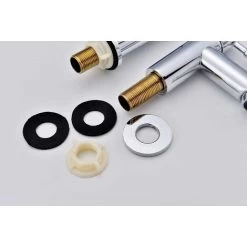 Bathroom Basin Pillar Taps, Pair Basin Sink Mixer Taps, 1/4 Turn Washroom Pair Faucets Twin Lever, 2 Pcs Morden Taps -Comfort Bathroom Store 59499806 5