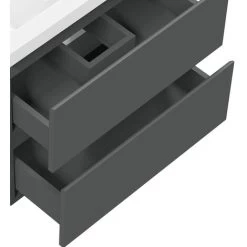 600mm Vanity Unit With Basin Wall Hung Matt Grey Storage Cabinets 2 Drawers -Comfort Bathroom Store 59766457 4