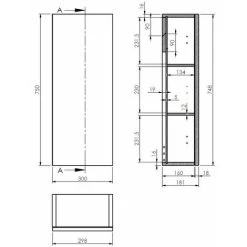 Bathroom Wall Hung Mounted Tall Cabinet Cupboard Storage Furniture Unit Wood 750 9 Bathroom Wall Hung Mounted Tall Cabinet Cupboard Storage Furniture Unit Wood 750 -Comfort Bathroom Store 59867654 4