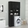 Hommoo Washing Machine Cabinet Set Black Chipboard