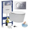 Geberit Toilet Set Support Frame With SAT Rimless Bowl, Invisible Fixings + Softclose Seat + Flush Plate (GebSatrimless-CR+) 2 Geberit Toilet Set Support Frame With SAT Rimless Bowl, Invisible Fixings + Softclose Seat + Flush Plate (GebSatrimless-CR+) -Comfort Bathroom Store 60131498 1
