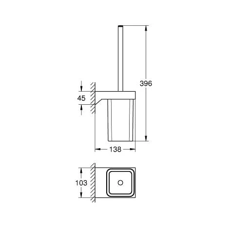 Grohe Selection Cube Toilet Brush Set, Chrome (40857000) 4 Grohe Selection Cube Toilet Brush Set, Chrome (40857000) - Image 2