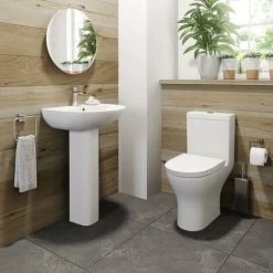 Comfort Height Rimless Close Coupled Toilet WC Soft Close Seat White Ceramic 9 Comfort Height Rimless Close Coupled Toilet WC Soft Close Seat White Ceramic -Comfort Bathroom Store 60304351 3