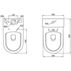 Comfort Height Rimless Close Coupled Toilet WC Soft Close Seat White Ceramic 10 Comfort Height Rimless Close Coupled Toilet WC Soft Close Seat White Ceramic -Comfort Bathroom Store 60304351 4