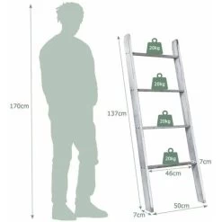 4-Tier Wooden Ladder Towel Rack Holder Wall Leaning Blanket Shelf Stand Bathroom 10 4-Tier Wooden Ladder Towel Rack Holder Wall Leaning Blanket Shelf Stand Bathroom -Comfort Bathroom Store 60442950 4