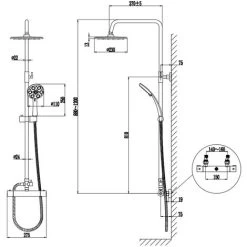 Acezanble Bathroom COOL TOUCH Thermostatic Mixer Shower Set Round Twin Head Exposed Valve Independent Water Divider Black 11 Acezanble Bathroom COOL TOUCH Thermostatic Mixer Shower Set Round Twin Head Exposed Valve Independent Water Divider Black -Comfort Bathroom Store 60535465 5
