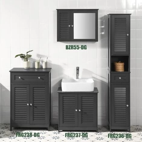 SoBuy Bathroom Cabinet Bathroom Storage Cabinet Cupboard,FRG238-DG 7 SoBuy Bathroom Cabinet Bathroom Storage Cabinet Cupboard,FRG238-DG - Image 5