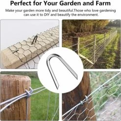 140 Pieces Galvanized Steel Spikes Fence Spikes Wire Mesh Spike 1.21.9cm U-shaped Fence Nail Staples For Fence Galvanized Clip Wire Mesh For Netting -Comfort Bathroom Store 60961948 5