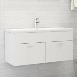 Topdeal Sink Cabinet White 100x38.5x46 Cm Chipboard FF804674UK