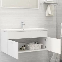 Topdeal Sink Cabinet White 100x38.5x46 Cm Chipboard FF804674UK -Comfort Bathroom Store 61186060 3