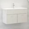Topdeal Sink Cabinet High Gloss White 80x38.5x46 Cm Chipboard FF804662UK -Comfort Bathroom Store 61186110 1