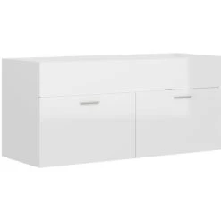 Topdeal Sink Cabinet High Gloss White 100x38.5x46 Cm Chipboard FF804680UK -Comfort Bathroom Store 61186489 2