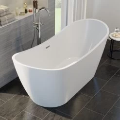 Freestanding Modern Double Ended Bath 1700mm - Rose By Voda Design -Comfort Bathroom Store 61223826 4