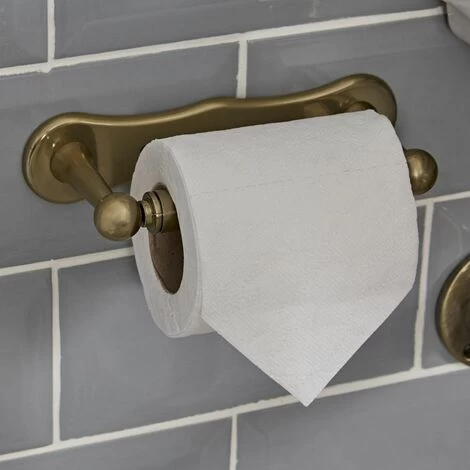 Milano Elizabeth - Traditional Wall Hung Bathroom Toilet Roll Holder - Brushed Gold 4 Milano Elizabeth - Traditional Wall Hung Bathroom Toilet Roll Holder - Brushed Gold - Image 2